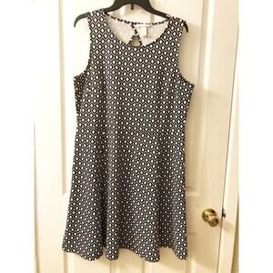 H&M Diamond Print Cutout Dress White/Black